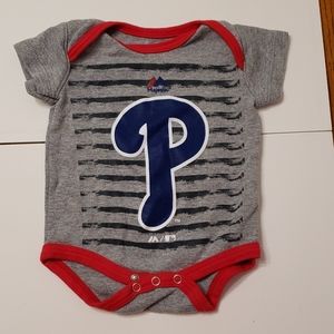 Baby Onesie 0-3 month Phillies Baseball MLB Grey